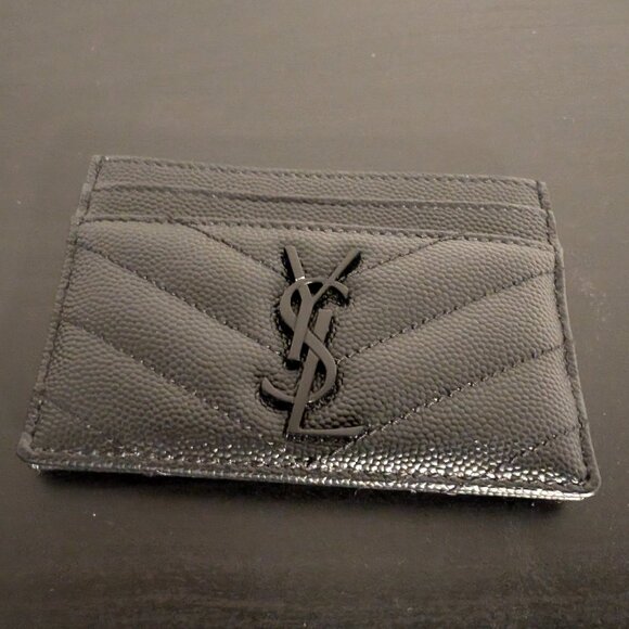 Saint Laurent - Great Condition - Monogram Card Case Grained Leather Cardholder - Picture 1 of 9
